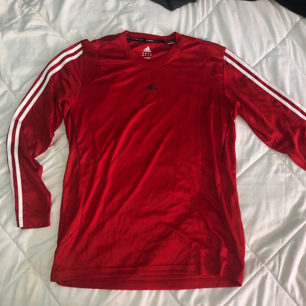 Adidas climalite red long sleeve shirt